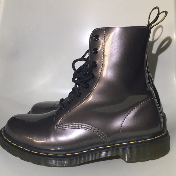 silver chrome dr martens